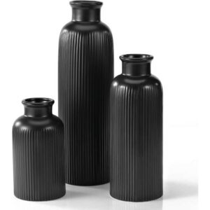 Black Ceramic Vase Set